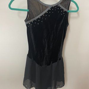 Black with rhinestone figuring skating dress